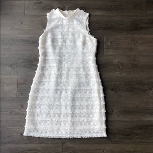 J crew fringe sleeveless sheath cocktail dress